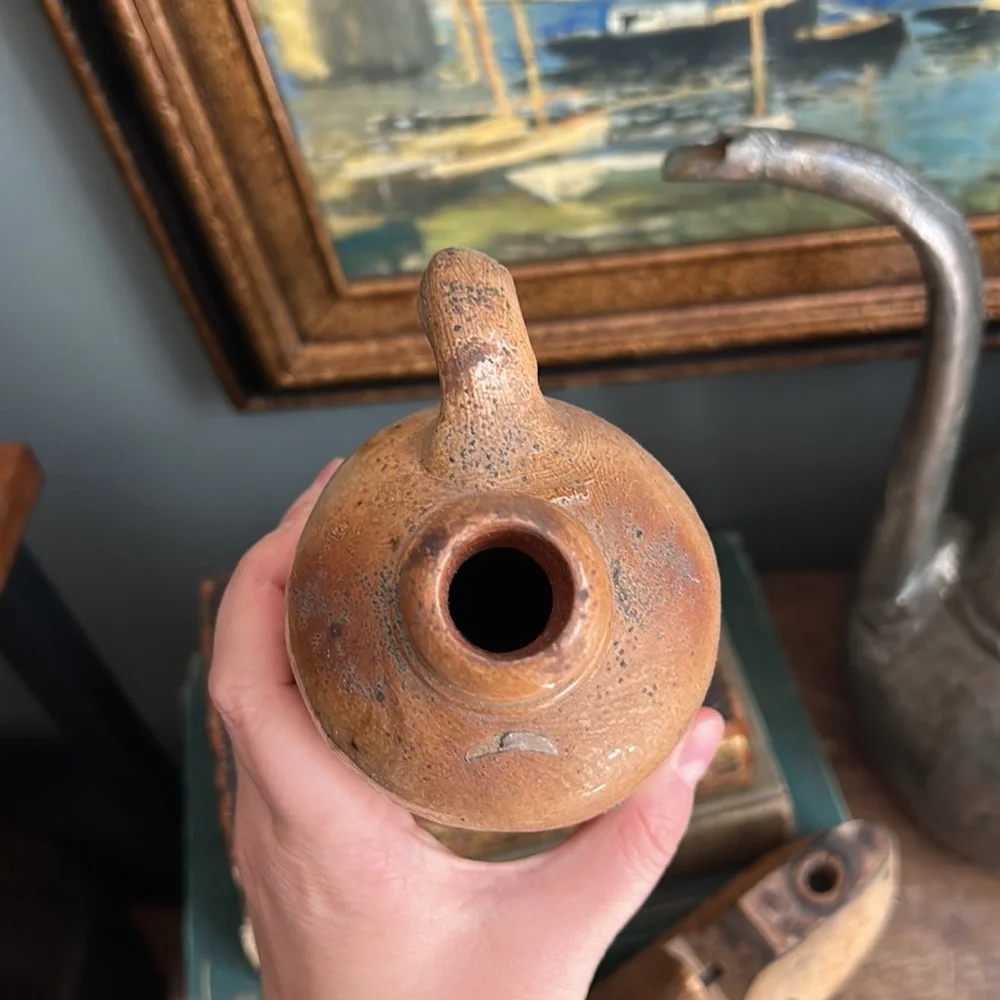 ANTIQUE German 1844 NASSAU Stoneware Bottle Artist Signed - Picture 7 of 12
